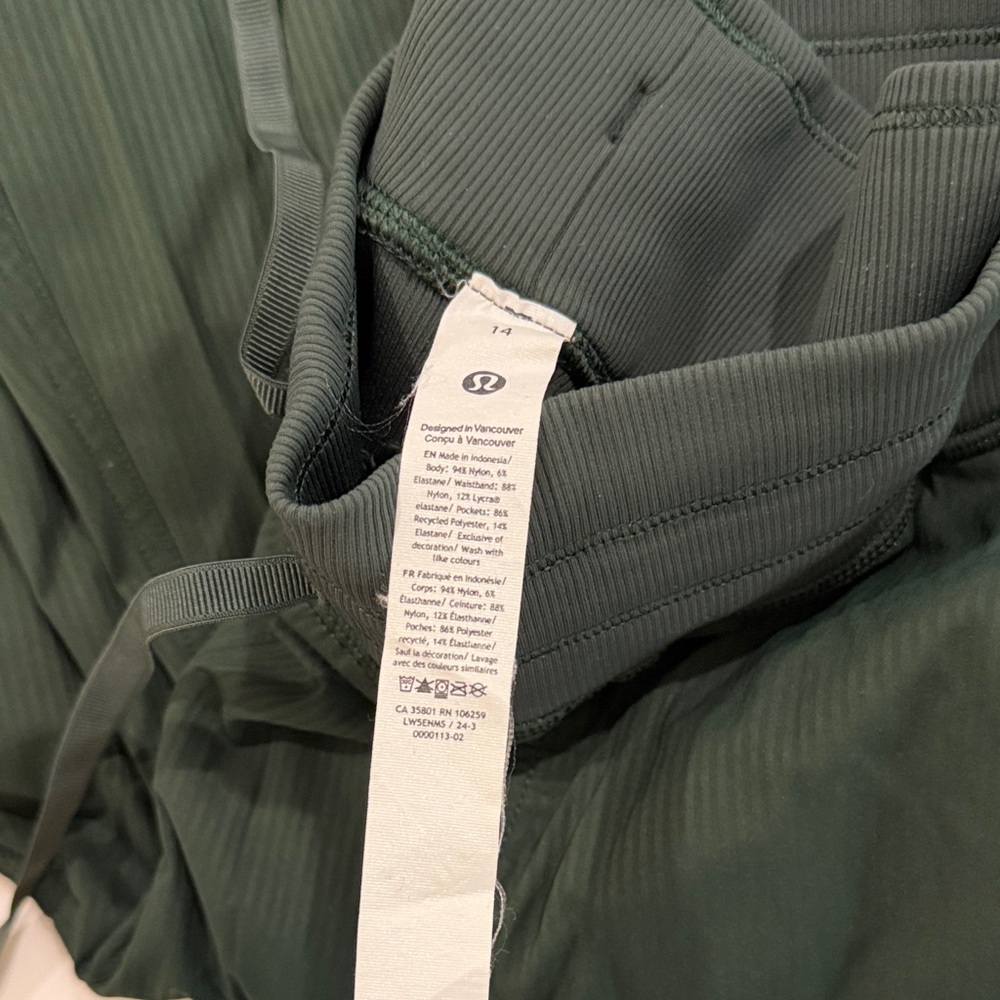 lululemon athletica Deep Olive Green Track Pants